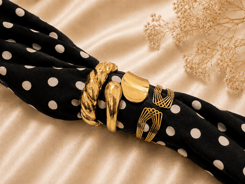 Gold Bangle Trio Combo Set - violinas