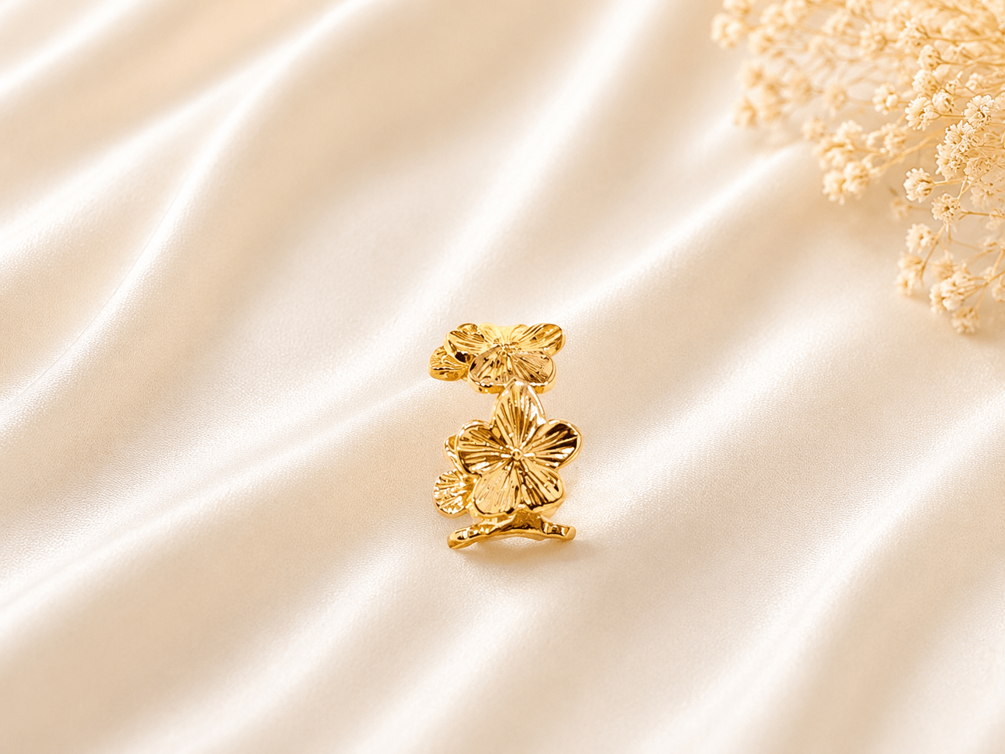 Gold Flower Top Ring - violinas