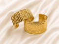 Gold Statement Cuff Duo Combo Set - violinas
