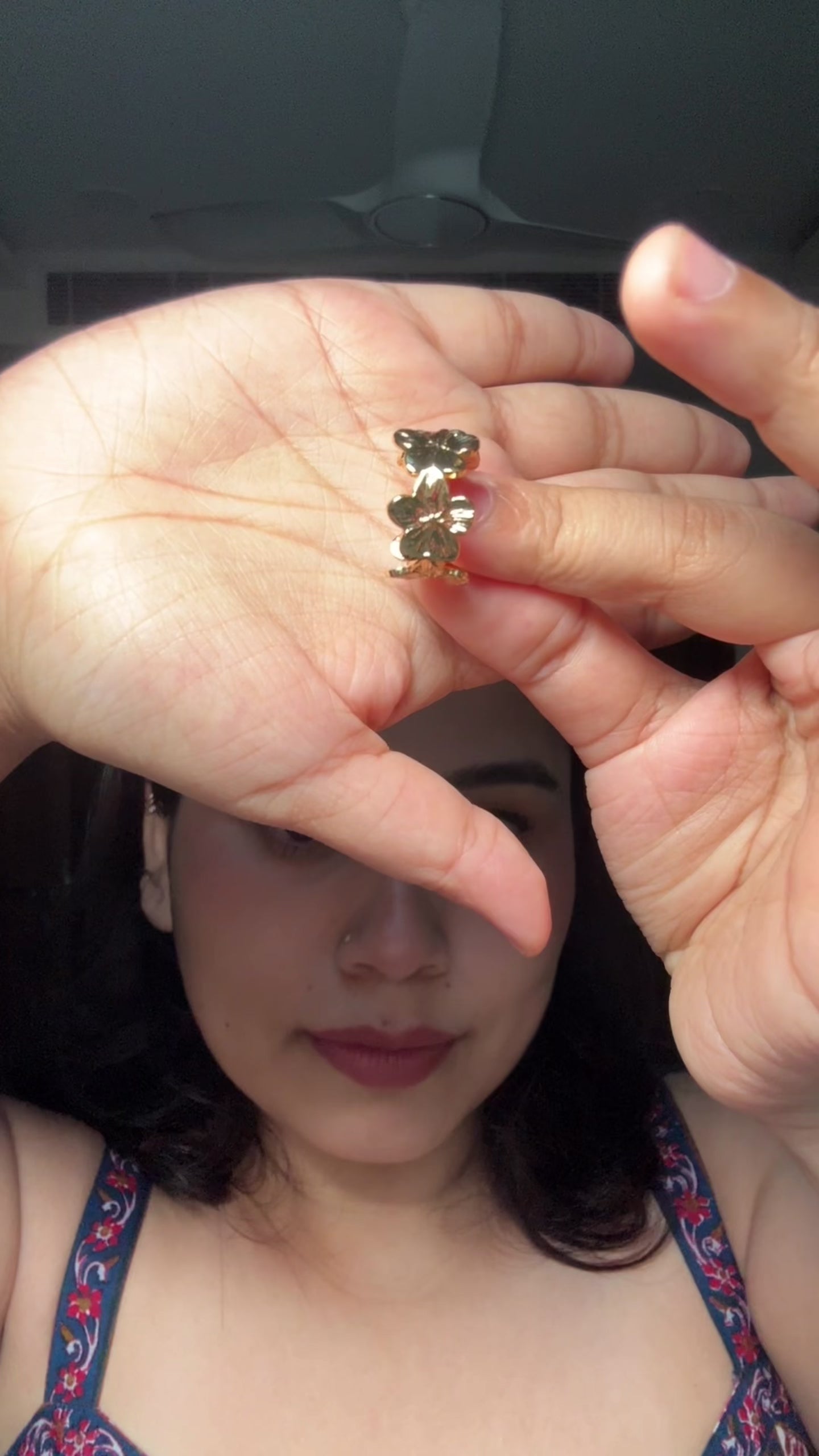 Gold Flower Top Ring
