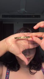 Gold Engraved Slim Bangle Bracelet