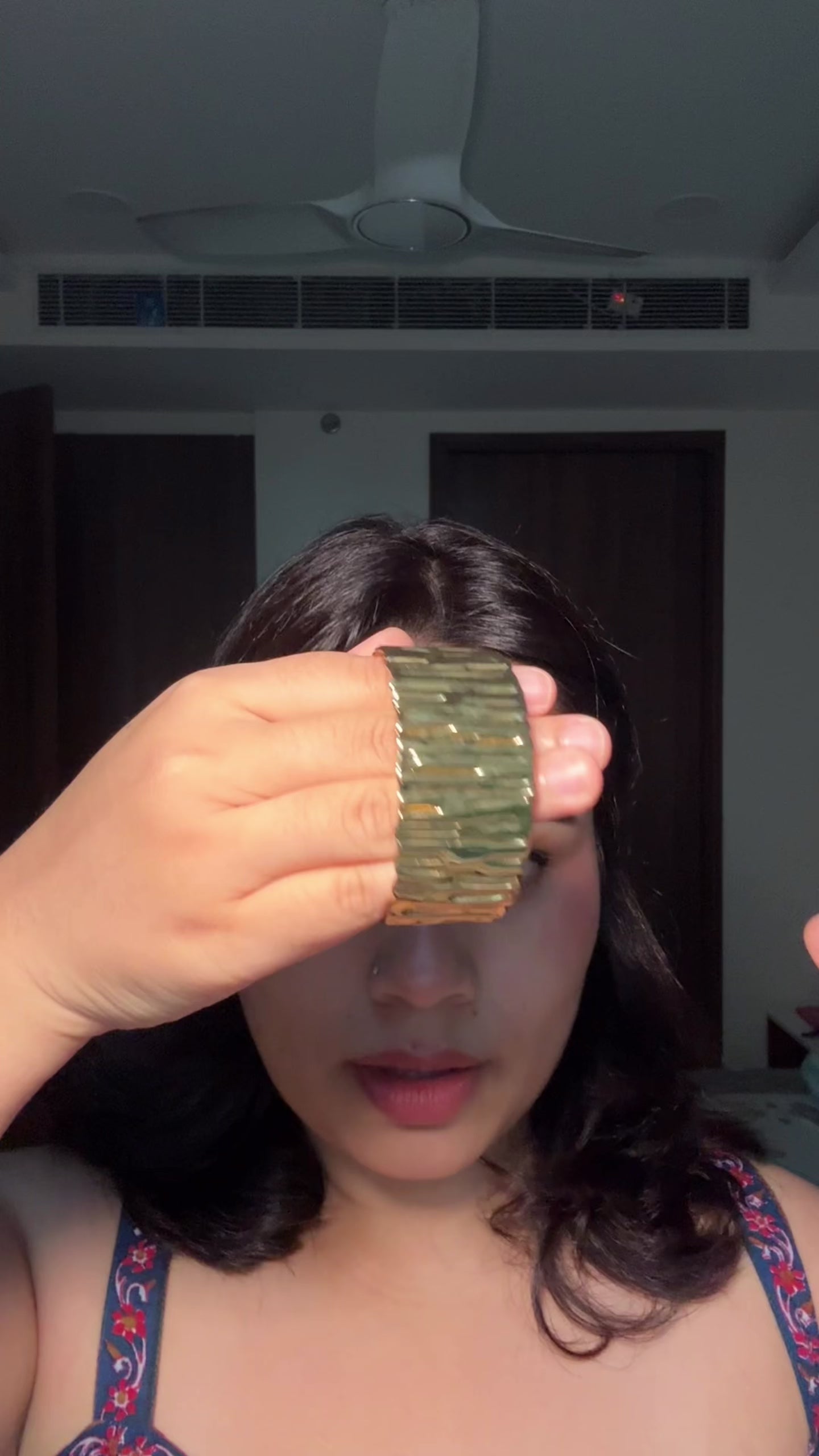 Gold Vertical Ridge Texture Wide Cuff Bracelet